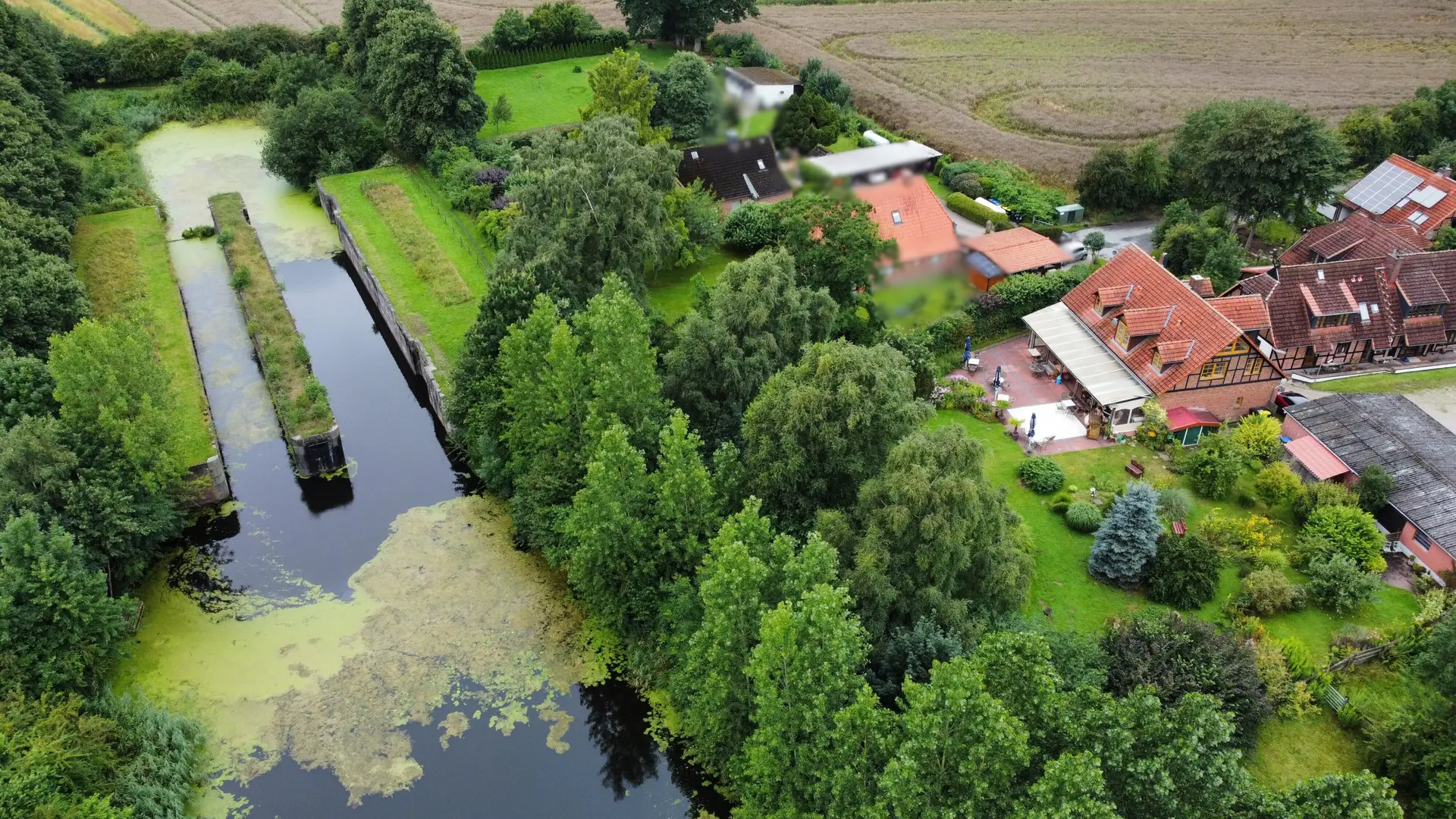 Drohne Übersicht Nachbar Blurred